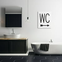 Stupell Industries WC nyíl, a jobb oldali fürdőszoba tipográfia, a betűkkel és a bélelten tervezett 30.