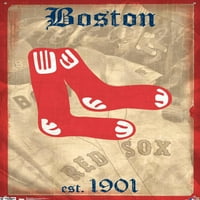 Boston Red So - Retro Logo Wall poszter push csapokkal, 22.375 34