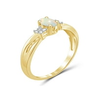 JewelersClub Opal Ring Birthstone ékszerek - 0. Karát opál 14K aranyozott ezüst gyűrűs ékszerek fehér gyémánt akcentussal - drágakő