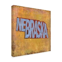 Védjegy képzőművészet 'Nebraska Word Map' vászon művészet az Art Licensing Studio által