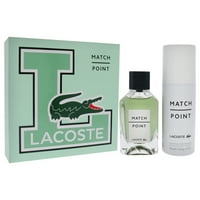 Match Point By Lacoste a férfiak számára-ajándék szett 3,3 oz EDT Spray, 3,6 oz dezodor Spray