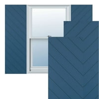 Ekena Millwork 18 W 37 H True Fit PVC átlós léc modern stílusú rögzített redőnyök, Logourn Blue