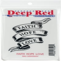 Mély Vörös Ragaszkodó Bélyegző 3 X5 -Hit Remény Szerelem