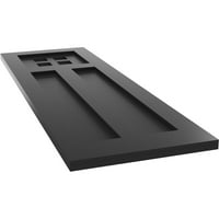 Ekena Millwork 12 W 62 H True Fit PVC San Antonio misszió stílusú rögzített redőnyök, fekete