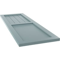 Ekena Millwork 15 W 76 H True Fit PVC parasztház lapos panel kombinált rögzített redőnyök, békés kék