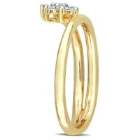 Miabella női gyémánt akcentus sárga ródiummal borított sterling ezüst csavar nyitott ígéret gyűrű