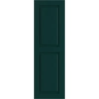 Ekena Millwork 18 W 76 H True Fit PVC Két egyenlő emelt panel redőny, termikus zöld