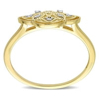 Miabella női gyémánt akcentus 10KT sárga arany csipke vintage gyűrű