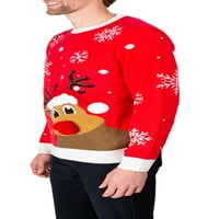 Férfi csúnya pulóver téli ünnepek csúnya karácsonyi pulóver ünnepi party férfi kötött pulóver pulóver rénszarvas rénszarvas kicsi