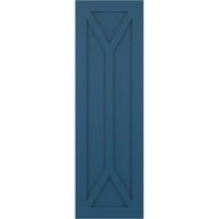 Ekena Millwork 12 W 73 H True Fit PVC San Carlos misszió stílusú rögzített redőnyök, Sojourn Blue