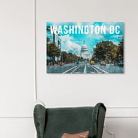 A Runway Avenue városok és a Skylines Wall Art vászon nyomatok 'Washington Táj' Egyesült Államok Városok - Kék, Zöld