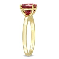 Miabella női 2- Karáttal készített Ruby 10KT sárga arany pasziánsz gyűrű