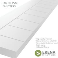 Ekena Millwork 12 W 56 H True Fit PVC vízszintes SLAT keretes modern stílusú rögzített redőnyök, termikus zöld