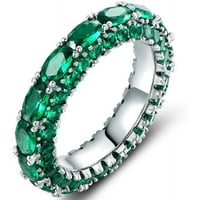 18 kt fehér aranyozott nano zöld örökkévalóság gyűrű