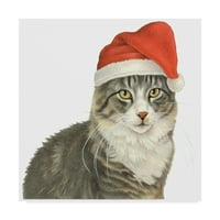 Védjegy képzőművészet 'Christmas Kitty' vászon művészet Francien van Westering
