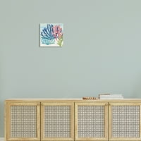 Stupell Industries Víz alatti Tengeri Life Blue Pink Ocean Coral Zátony Wood Wall Art, 12, Katie Doucette tervezése