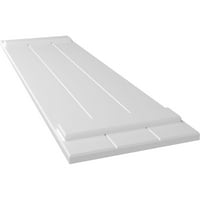 Ekena Millwork 1 8 W 57 H True Fit PVC Három tábla csatlakozott a Board-N-Batten redőnyökhez, befejezetlen