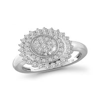 JewelersClub 0. Sterling ezüst 1. Karát fehér gyémánt gyűrű nők számára