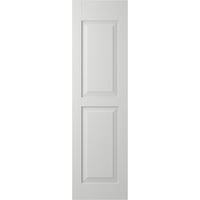 Ekena Millwork 18 W 57 H Americraft Két egyenlő sík panel külső valódi fa redőnyök, Hailstorm szürke