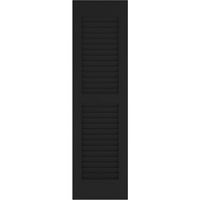Ekena Millwork 12 W 61 H Americraft Két egyenlő hangos külső fa redőny, fekete