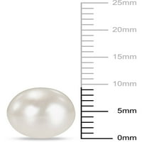 Fehér gomb tenyésztett édesvízi gyöngy 14kt fehérarany fülbevalók