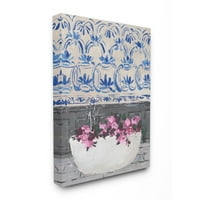 Melissa Wang virágok fürdőkádban rózsaszín kék belső tér 16.00 20.00 Festés vászon art nyomtatás