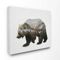 A Stupell otthoni dekoráció medve sziluett hegység fotózás vászon fali művészet