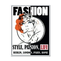 Designart 'Style Passion Life Fashion Woman IV' Vintage keretes vászon fali művészet nyomtatás