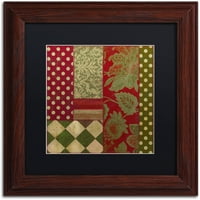 Védjegy Képzőművészet Boldog Karácsonyi Patchwork III canvas Art by Color Bakery Black Matte, Wood Frame