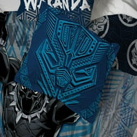 Fekete Párduc Wakanda King Kids 2 darabos iker teljes reverzibilis kényelmes és hamis ágyneműkészlet, mikroszálas, fekete, Marvel