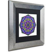 Védjegy Szépművészet Sublime Sunshine Mandala vászon művészet, Kathy G. Ahrens, fekete matt, ezüst keret