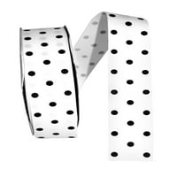 Papír Grosgrain Polka Dot Minden alkalom fehér poliészter szalag, 1800 1,5