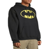 Batman férfi és nagy férfi logó grafikus kapucnis pulóver, S-3XL méretű, Batman férfi pulóver kapucnis pulóverek