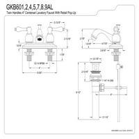 Kingston sárgaréz GKB604AL in. Centerset Fürdőszoba Csaptelep, Polírozott Króm Polírozott Sárgaréz