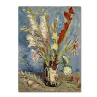 Védjegy Szépművészeti „Váza a Gladioli és a China Asters” vászon művészete, Van Gogh