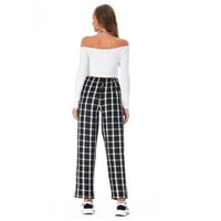 Anyou női pizsama nadrág kényelmes nyújtás Plaid pizsama széles lábú lounge nadrág S-xxl méretű