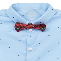 Wonder Nation Baby Boy & Toddler Boy Button-up ing, mellény, Bowtie és nadrág öltözött ruhakészlet, 4 darab, 0 3m-5T