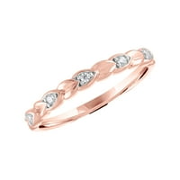 14 kt rózsa aranyozott gyémánt akcentusra rakható szívgyűrű