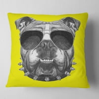 Designart Funny English Bulldog gallérral - Kortárs Animal Throw párna - 16x16