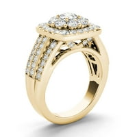 2Ct TDW Diamond 14K sárga arany eljegyzési gyűrű