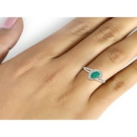 JewelersClub smaragd gyűrű decemberi születési ékszerek - karátos smaragd sterling ezüst gyűrűs ékszerek fehér gyémánt akcentussal