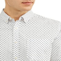 George Men's Slim Fit ránc ellenálló, nyomtatott poplin ing, akár 5xl méretű