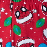 Karácsonyi hosszú ujjú, szorosan illeszkedő pizsamák, szett