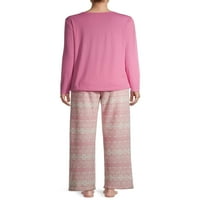 Sleep & Co Női és Női és Női Plus kötött pizsama szett scrunchie-vel, 2-darabból