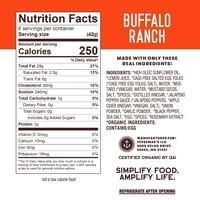 A Tessemae Organic Buffalo Ranch Dip Cups saláta öltözködés és Dip, 1,5oz, cukormentes, tejmentes, gluténmentes, teljes jóváhagyott,