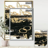 Designart 'Gold and Black Drift III' Modern glam keretes vászon