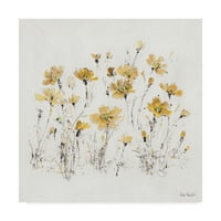 Védjegy képzőművészet 'vadvirágok III sárga' vászon művészet Lisa Audit