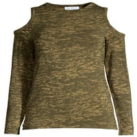 Sofia farmer hideg váll puha Terry Burnout Top Women's