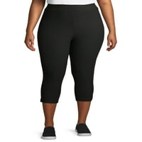 Terra & Sky Women's Plus Size Soft Sueded Capri Leggings