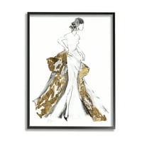 Stupell Industries Elegáns Fashion női glam coat estélyi ruha, 20, Janet Tava tervezése